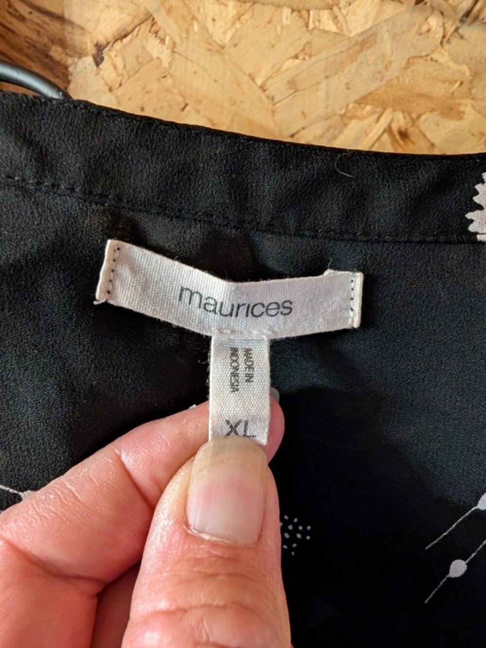 Maurices Black and White Blouse XL